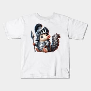 Cute Pangolin Knight Kids T-Shirt